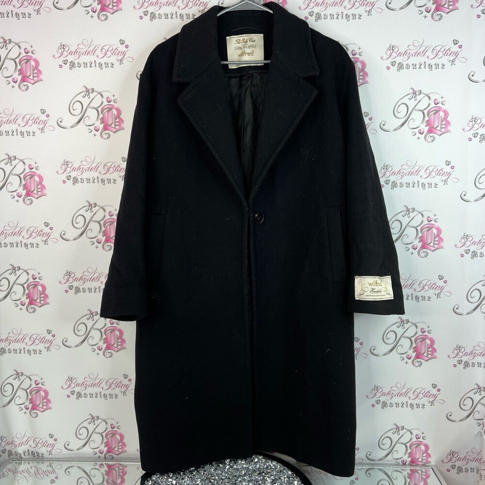 Wilfred the only coat jacket button up Black Trench cashmere virgin wool
